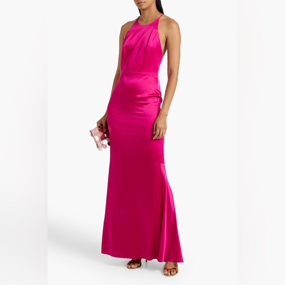 NEVER WORN | ALICE + OLIVIA | Samia Silk Blend Satin Gown | Raspberry - 0